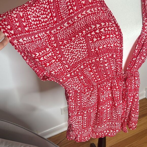 Victoria’s Secret red and white heart kimono, one size - Picture 3 of 6